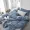 Tối giản Bắc Âu Công nghiệp B & B Gió Bông Bông Giặt Bông Khăn trải giường Bốn miếng Pure White Dark Grey Colorblock - Bộ đồ giường bốn mảnh