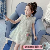 Летнее платье, юбка, летняя одежда, наряд маленькой принцессы, ханьфу, этническое ципао, коллекция 2021, детская одежда, этнический стиль