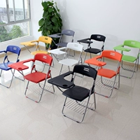 [Увеличьте панели для написания] Учебное кресло с стульями по конференции по таблице, складки, письменные таблицы и стулья интегрированные учебные председатели