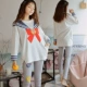 Đồ ngủ dài tay nam cực nam phù hợp với mùa xuân và mùa thu cotton phù hợp với mùa thu và mùa đông thiếu nữ ngọt ngào dễ thương dịch vụ nhà kiểu công chúa - Bộ Pajama