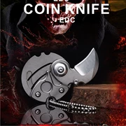 Chìa khóa ngoài trời treo khóa bằng thép không gỉ đồng xu gấp dao nhỏ Công cụ đa chức năng EDC cung cấp đặc biệt có thể là chữ - Công cụ Knift / công cụ đa mục đích