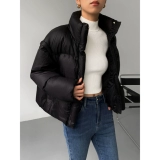 Черный демисезонный пуховик, бархатная куртка, оверсайз, утиный пух