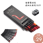 Chính hãng Pudaier12 màu môi bút chì môi lót không thấm nước không đánh dấu giữ ẩm kéo dài mờ son môi bút để gửi dao bào