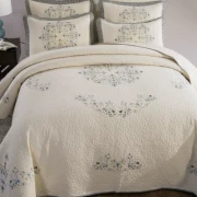 Đường may được thêu bằng vải bông trải giường ba bộ tấm dày trải giường bằng vải bông chống trượt - Trải giường