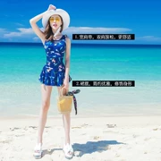 Áo tắm màu xanh nữ váy xiêm cô gái mùa hè mềm mại du lịch mùa hè cô gái mùa hè đơn giản hè hè - Bộ đồ bơi One Piece