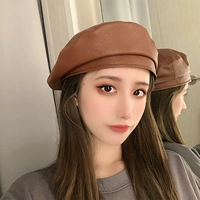 Универсальная ретро шапка, полиуретановый демисезонный берет, кепка, в корейском стиле, популярно в интернете
