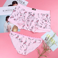 Các cặp vợ chồng đồ lót màu hồng ren sexy tất cả các bông nam boxer ladies tam giác U lồi túi hip hộp quà tặng bộ đồ lót triumph