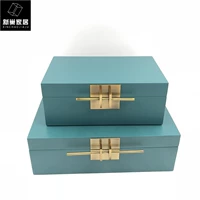 Современное скандинавское синее металлическое украшение, коробочка для хранения, коробка для хранения, скандинавский стиль
