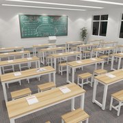 Ký túc xá giải trí đôi ăn trưa hình chữ nhật tư vấn đào tạo bàn đồ nội thất bàn ghế màu đen bàn làm việc viết bàn nhân viên - Nội thất giảng dạy tại trường