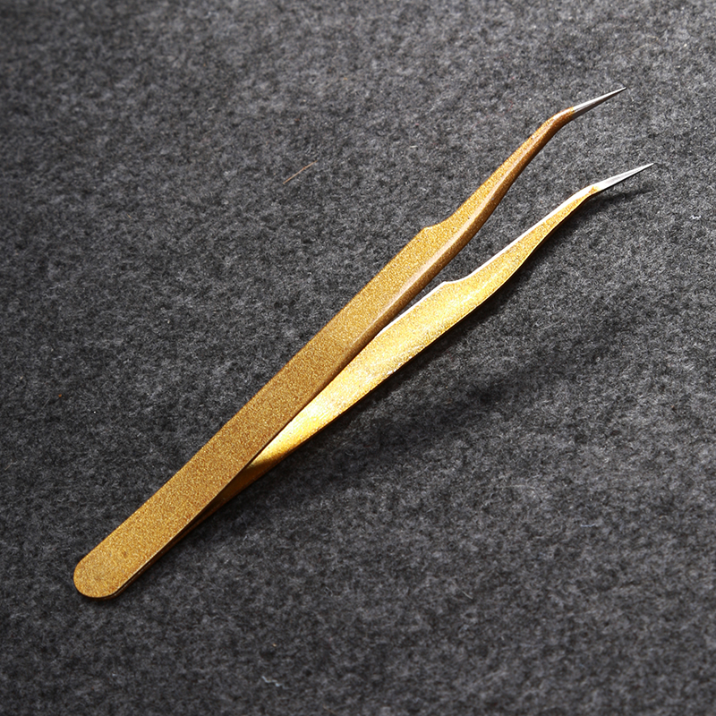 Elbow & High Hardness Thickening Forceps * 1Anti static Moisten axis Tweezers Mechanical keyboard Short circuit Tweezers Sharp point Elbow Round head precise Electronic components welding