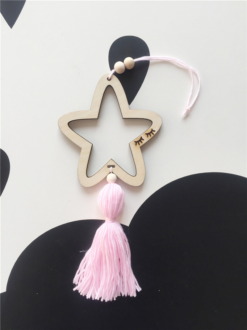 Style Star Bead String Tassel Cartoon Hollow out Decoration Wall Hanger_voghion.com