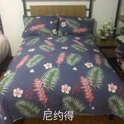 Khăn trải giường cotton cao cấp ba mảnh chần bông nhíp tấm trải giường bông nhồi bông màu sợi