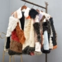 Áo lông cừu nhiều màu 2018 một chiếc áo khoác lông ngắn nữ lông cừu Tuscan màu lông tương phản áo khoác lông cừu nam