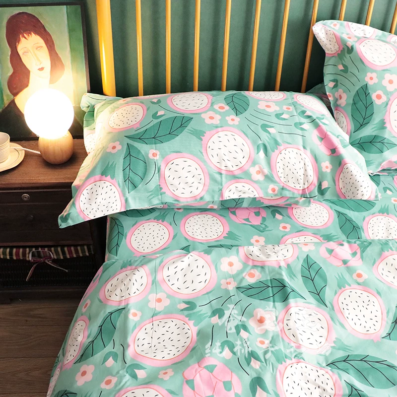 All -cotton encrypted oblique cotton cloth /old coarse cloth broken floral dormitory girl pure cotton sheet quilt pillow case