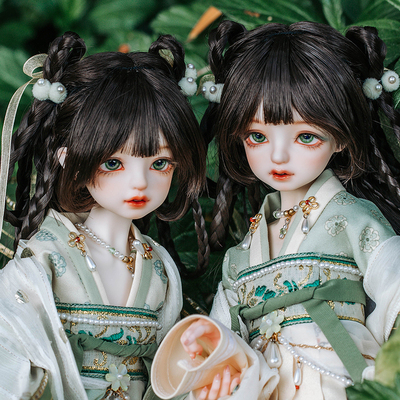 taobao agent Ringdoll's human figure Biluochun twin sisters 4 points BJD female doll jasmine official original original