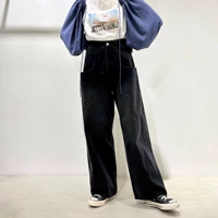 Летние японские хлопковые джинсовые джинсы для отдыха, высокая талия, оверсайз, свободный крой