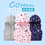Trẻ em của vest cô gái mùa xuân và mùa thu 2018 new cotton Hàn Quốc phiên bản của cardigan mỏng dệt kim bé vest vest vai vest
