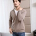 Mùa thu và mùa đông nam mới áo len cashmere màu rắn dây kéo áo hoodie trẻ trung áo khoác thời trang áo len giản dị - Áo len Cashmere Áo len Cashmere