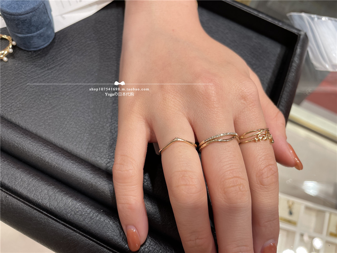 日本代购直邮 Nojess 10k 曲线 弧度 单钻 钻石 戒指-淘宝网