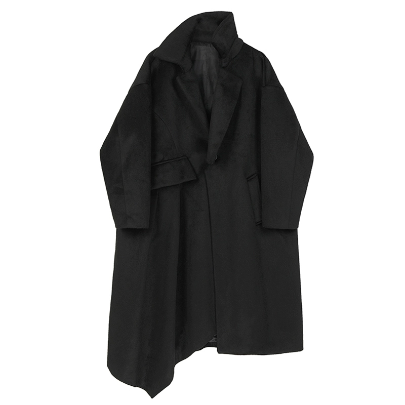 Áo len nữ VEGA CHANG giữa mùa đông dài thời trang lỏng lẻo áo khoác dày một nút dày - Áo khoác ngắn