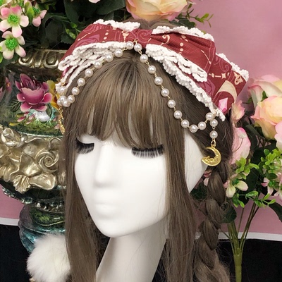taobao agent Burgundy hair accessory, headband, Lolita style