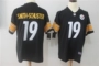 Quần áo bóng bầu dục người hâm mộ người chơi huyền thoại ngắn tay thêu Steelers Steelers 19 # SMITH-SCHUSTER bóng ném rugby