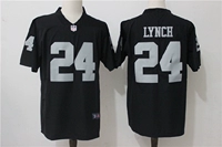 Quần áo bóng bầu dục huyền thoại người hâm mộ ưu tú thêu tay ngắn kích thước lớn hip hop Raiders Raiders 24 # LYNCH - bóng bầu dục Quả bóng bầu dục
