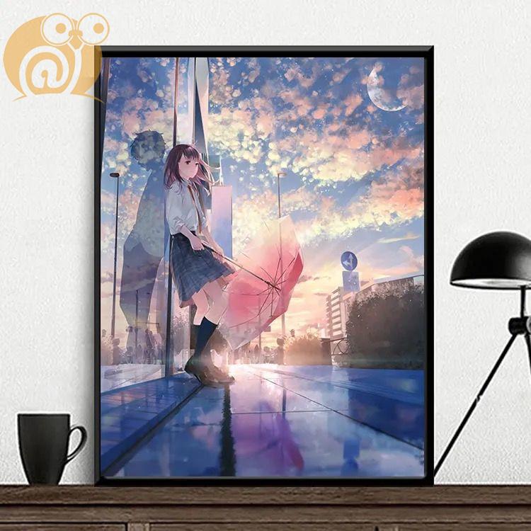 A026 - Two WorldsDigital oil painting diy fill Oil painting customized comic scenery character Color painting manual  Decorative painting