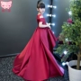 4 bé gái váy công chúa satin 5 bé gái 6 bé mẫu catwalk trình diễn trang phục biểu diễn 7 trang phục piano 12 tuổi - Váy trẻ em bộ vest bé trai hàng độc