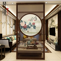 Màn hình tùy chỉnh 
            vách ngăn phòng khách lối vào phòng khách nghệ thuật trang trí hiện đại Tường vách ngăn Trung Quốc gỗ óc chó gỗ rắn màn hình ghế ngồi Zen mẫu song cửa sổ gỗ đẹp