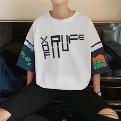 Short sleeve t-shirt men's Korean version loose student's T-shirt summer five points original night style BF couple's seven point sleeve upper garment