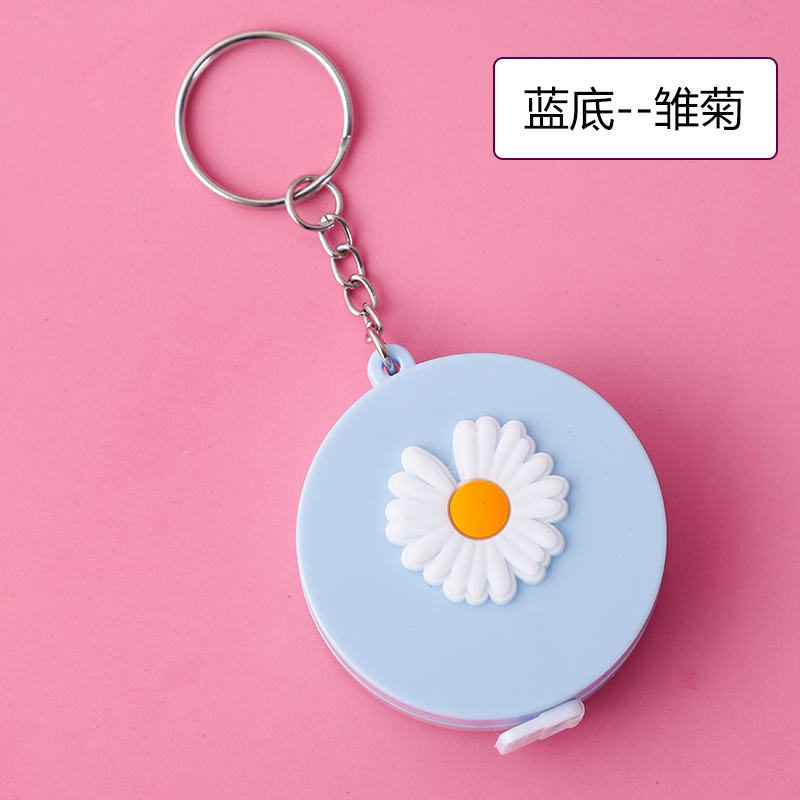 Blue Daisyruler Small tape measure Mini With you portable 1.5 Mipi ruler lovely Measure waist circumference bust Three circumference Soft ruler clothes ruler