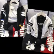 Áo khoác bé trai thời trang thu đông 2019 phiên bản Hàn Quốc 3 tuổi trẻ em 4 màu phù hợp 5 bông 6 áo khoác thể thao dây kéo - Áo khoác