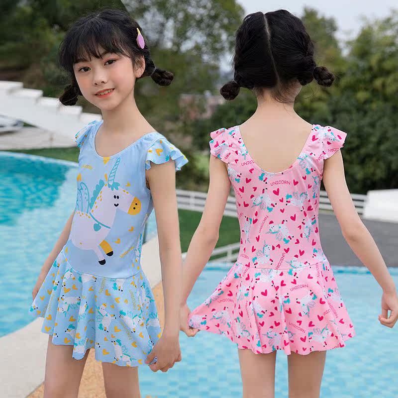 Girls#39 swimsuit big children#39s little princess one pi