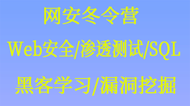 网安冬令营（Web安全/渗透测试/SQL/黑客学习/漏洞挖掘）