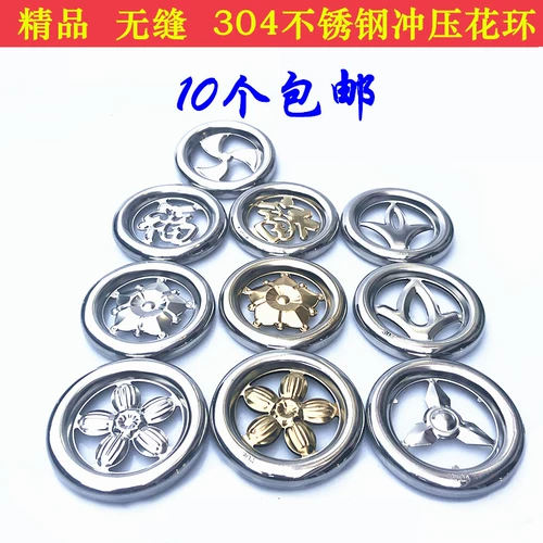 Декоративный аксессуар из нержавеющей стали, кольцо, нержавеющая сталь AISI 304, орхидея