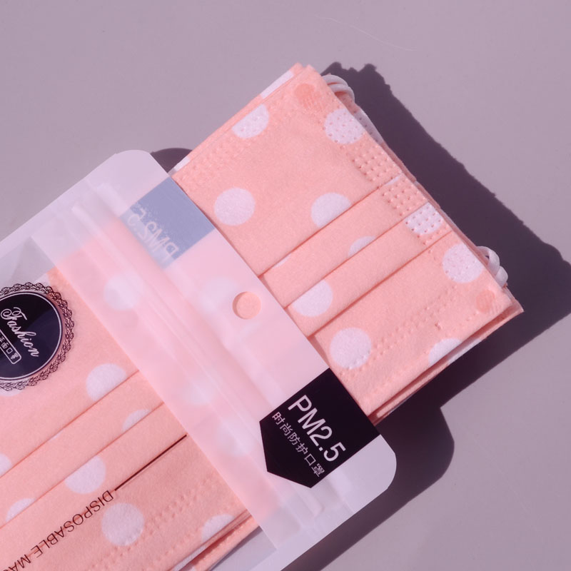 20 Bo Dian Orangesdisposable printing Mask fashion purple Wave point Breathable Han personality goddess three layers Melt blown cloth Whitening adult colour