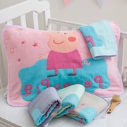 Phim hoạt hình sáu lớp bốn mùa cotton mẫu giáo gạc trẻ em 40 * 60 đi du lịch một đôi gối gối bé - Khăn gối