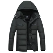 Mùa thu đông mới áo vest nam cotton cộng với phiên bản dài Hàn Quốc của áo trùm đầu cộng với áo nhung cotton vest vest vest vest