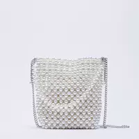 Белый браслет из бисера из жемчуга, портативная сумка через плечо, цепь, бусины, маленькая небольшая сумка, коллекция 2023