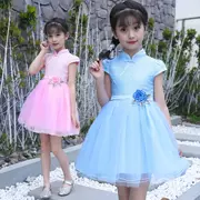 Quần áo trẻ em mùa hè 2019 cho bé gái kiểu váy sườn xám kiểu Trung Quốc Váy phù hợp với váy thêu váy khác - Khác