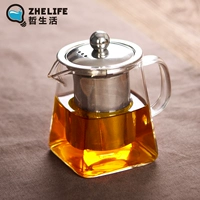 Глянцевый заварочный чайник, комплект, мундштук, чайный сервиз, квадратный чай, увеличенная толщина, простой и элегантный дизайн