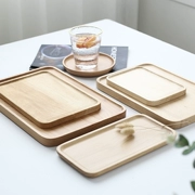Tấm gỗ kiểu Nhật hình chữ nhật khay gỗ hình chữ nhật khay khay khay trà khay trái cây khay bánh trà chiều - Tấm