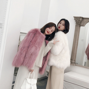 Neon gia đình lông 2018 mùa đông chống mùa cổ điển wan nian tinh khiết màu lông cáo lông cỏ là mỏng ngắn nữ