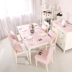 Khăn trải bàn vải bàn ăn và ghế set da ghế bìa bảng bìa phân đặt bàn gia đình bộ khăn trải bàn màu hồng không trượt Khăn trải bàn