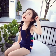 Cô gái đồ bơi 2018 mùa hè trẻ em mới của thời trang dễ thương bow dính liền tam giác spa stretch áo tắm