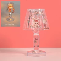 Маленький розовый кролик теплый свет [отправьте ту же наклейку на DIY]