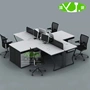 Bàn ghế văn phòng hiện đại đơn giản 2 người 4 bàn nhân viên kết hợp bàn màn hình văn phòng thẻ máy tính - Nội thất văn phòng tủ văn phòng mini