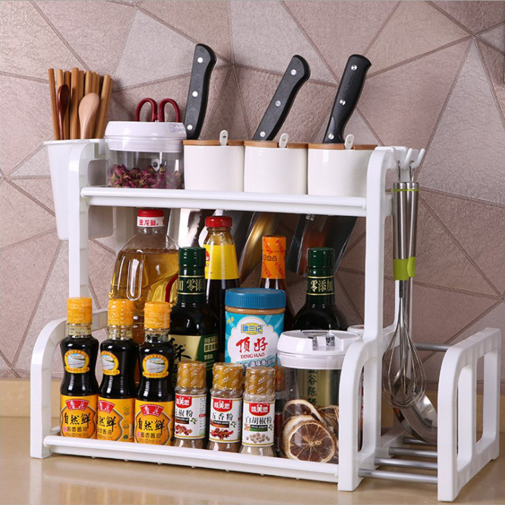 双层厨房置物架壁挂颜色随机