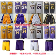 18-19 Lakers Số 24 Kobe Blue White Yellow Purple Black City Edition NBA Thêu bóng rổ Mặc quần bóng - Thể thao sau